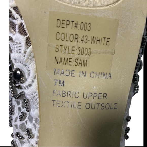 Bakers White Embroidered beads Stiletto Open Toe - Picture 6 of 8